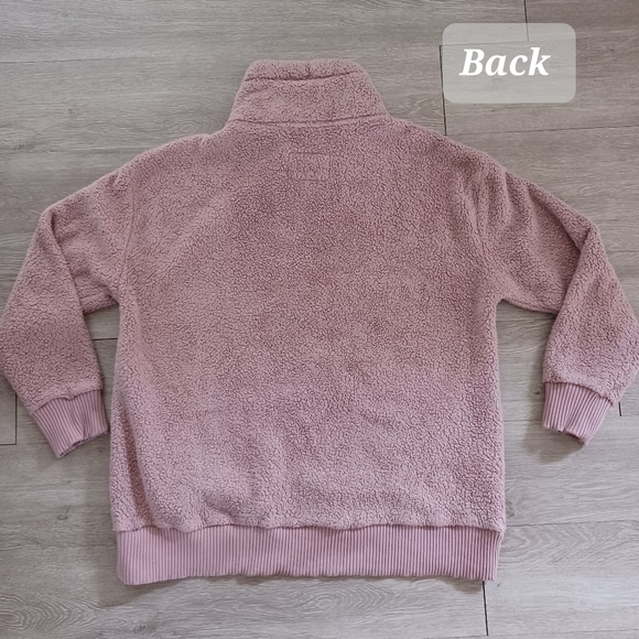 Member's Mark Women's Cozy Sherpa Pullover Size L Pink 1/4 Zip Pockets - Picture 12 of 13